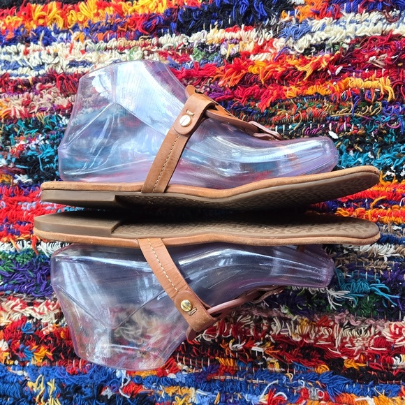 Tory Burch Cognac Brown Leather Miller Medallion Slip-on Flip Flop Sandal - Picture 6 of 17